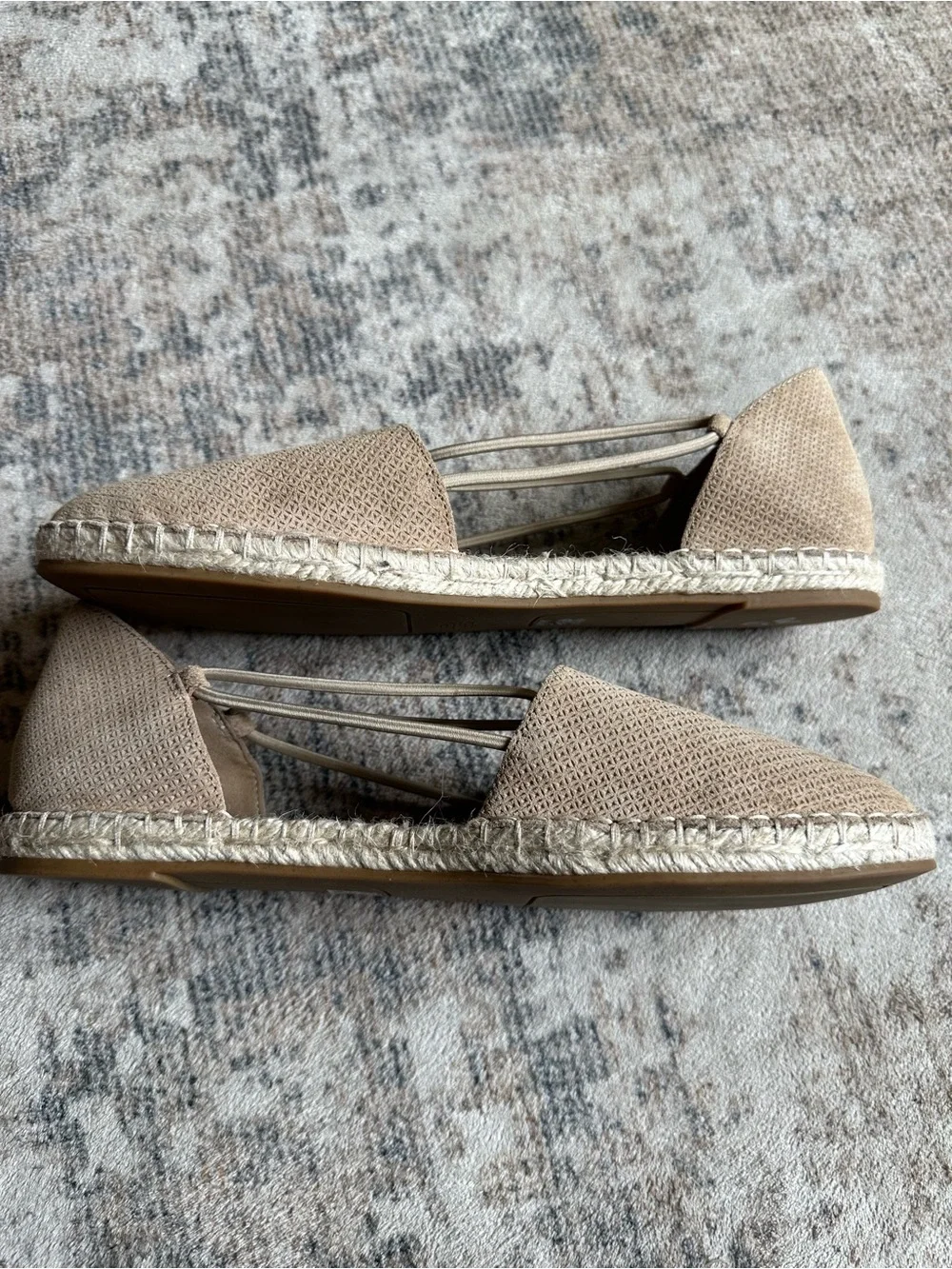 Eileen Fisher Lee Espadrille Flat Natural Beige Suede  Size 9